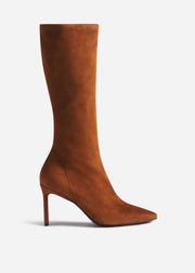 Heeled Suede Boot - Cognac - CO Collections